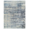 Modern and Contemporary Wool & Silk Hand Knotted Rug Blue No Border 11.10X14.10 -O065447