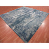 Modern and Contemporary Wool & Silk Hand Knotted Rug Blue No Border 11.11X12.0 -O075333