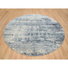 Modern and Contemporary Wool & Silk Hand Knotted Rug Blue No Border 11.6X11.6 -O065635