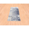 Modern and Contemporary Wool & Silk Hand Knotted Rug Blue No Border 2.5X6.1 -O062263