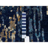 Modern and Contemporary Wool & Silk Hand Knotted Rug Blue No Border 2.6X8.0 -O064370