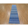 Modern and Contemporary Wool & Silk Hand Knotted Rug Blue No Border 2.7X11.11 -O079624