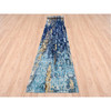Modern and Contemporary Wool & Silk Hand Knotted Rug Blue No Border 2.7X19.7 -O063058