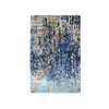 Modern and Contemporary Wool & Silk Hand Knotted Rug Blue No Border 3.2X5.0 -O084259