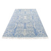 Modern and Contemporary Wool & Silk Hand Knotted Rug Blue No Border 6.0X9.3 -O066986