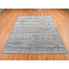 Modern and Contemporary Wool & Silk Hand Knotted Rug Blue No Border 8.0X10.0 -O087514