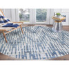 Modern and Contemporary Wool & Silk Hand Knotted Rug Blue No Border 8.1X8.1 -O066378