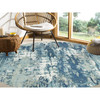Modern and Contemporary Wool & Silk Hand Knotted Rug Blue No Border 9.0X9.0 -O075293