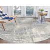 Modern and Contemporary Wool & Silk Hand Knotted Rug Grey No Border 11.9X11.9 -O062693