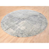 Modern and Contemporary Wool & Silk Hand Knotted Rug Grey No Border 11.9X11.9 -O062693