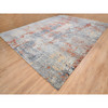 Modern and Contemporary Wool & Silk Hand Knotted Rug Grey No Border 12.0X15.3 -O064224