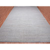 Modern and Contemporary Wool & Silk Hand Knotted Rug Grey No Border 14.0X20.4 -O075173