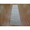 Modern and Contemporary Wool & Silk Hand Knotted Rug Grey No Border 2.7X10.0 -O079139