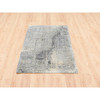 Modern and Contemporary Wool & Silk Hand Knotted Rug Grey No Border 3.0X5.0 -O062686