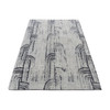 Modern and Contemporary Wool & Silk Hand Knotted Rug Grey No Border 4.0X6.3 -O087218