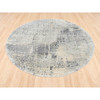 Modern and Contemporary Wool & Silk Hand Knotted Rug Grey No Border 5.9X5.10 -O062682