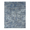 Modern and Contemporary Wool & Silk Hand Knotted Rug Grey No Border 7.10X9.9 -O087515