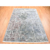 Modern and Contemporary Wool & Silk Hand Knotted Rug Grey No Border 7.7X10.1 -O080380