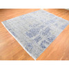 Modern and Contemporary Wool & Silk Hand Knotted Rug Grey No Border 8.1X10.4 -O080386
