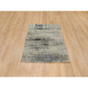 Modern and Contemporary Wool & Silk Hand Knotted Rug Ivory No Border 3.0X5.1 -O062154