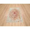 Modern and Contemporary Wool & Silk Hand Knotted Rug Ivory No Border 4.2X6.0 -O064561