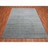 Modern and Contemporary Wool & Silk Hand Knotted Rug Ivory No Border 8.0X10.0 -O075222