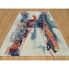 Modern and Contemporary Wool & Silk Hand Knotted Rug Multicolored No Border 8.11X12.0 -O090147