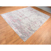 Modern and Contemporary Wool & Silk Hand Knotted Rug Pink No Border 10.0X13.9 -O080795