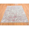 Modern and Contemporary Wool & Silk Hand Knotted Rug Pink No Border 5.10X8.9 -O080989