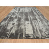 Modern and Contemporary Wool & Silk Hand Loomed Rug Black No Border 12.0X18.1 -O063821