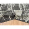 Modern and Contemporary Wool & Silk Hand Loomed Rug Black No Border 12.0X18.1 -O063821