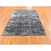 Modern and Contemporary Wool & Silk Hand Loomed Rug Black No Border 5.10X9.0 -O080033