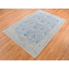 Modern and Contemporary Wool & Silk Hand Loomed Rug Blue No Border 5.10X8.9 -O087019