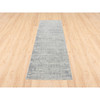 Modern and Contemporary Wool & Silk Hand Loomed Rug Grey No Border 2.6X8.0 -O062860