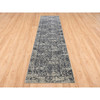 Modern and Contemporary Wool & Silk Hand Loomed Rug Grey No Border 2.7X12.2 -O063515