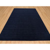 Modern and Contemporary Wool and Plant based Silk Hand Loomed Rug Blue No Border 9.0X12.0 -O090153