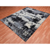 Modern and Contemporary Wool Hand Knotted Rug Black No Border 7.10X9.10 -O075178