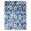 Modern and Contemporary Wool Hand Knotted Rug Blue No Border 7.10X10.2 -O074630