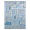 Modern and Contemporary Wool Hand Knotted Rug Blue No Border 9.0X12.0 -O079293