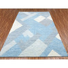 Modern and Contemporary Wool Hand Knotted Rug Blue No Border 9.0X12.1 -O079292