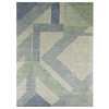 Modern and Contemporary Wool Hand Knotted Rug Green No Border 10.0X14.0 -O079416