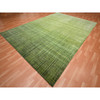 Modern and Contemporary Wool Hand Knotted Rug Green No Border 9.0X12.3 -O075482