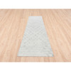 Modern and Contemporary Wool Hand Knotted Rug Grey No Border 4.0X12.0 -O062906