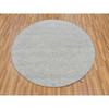 Modern and Contemporary Wool Hand Knotted Rug Grey No Border 4.10X4.11 -O079544