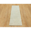 Modern and Contemporary Wool Hand Knotted Rug Ivory No Border 2.5X6.1 -O090556