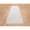 Modern and Contemporary Wool Hand Knotted Rug Ivory No Border 4.1X10.1 -O063377