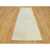 Modern and Contemporary Wool Hand Knotted Rug Ivory No Border 5.1X13.8 -O090559