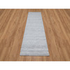 Modern and Contemporary Wool Hand Loomed Rug Grey No Border 2.7X8.0 -O090726