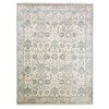 Oushak And Peshawar Silk Hand Knotted Rug Ivory Gray 9.1X12.1 -O075192