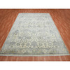 Oushak And Peshawar Silk Hand Knotted Rug Ivory Gray 9.1X12.1 -O075192